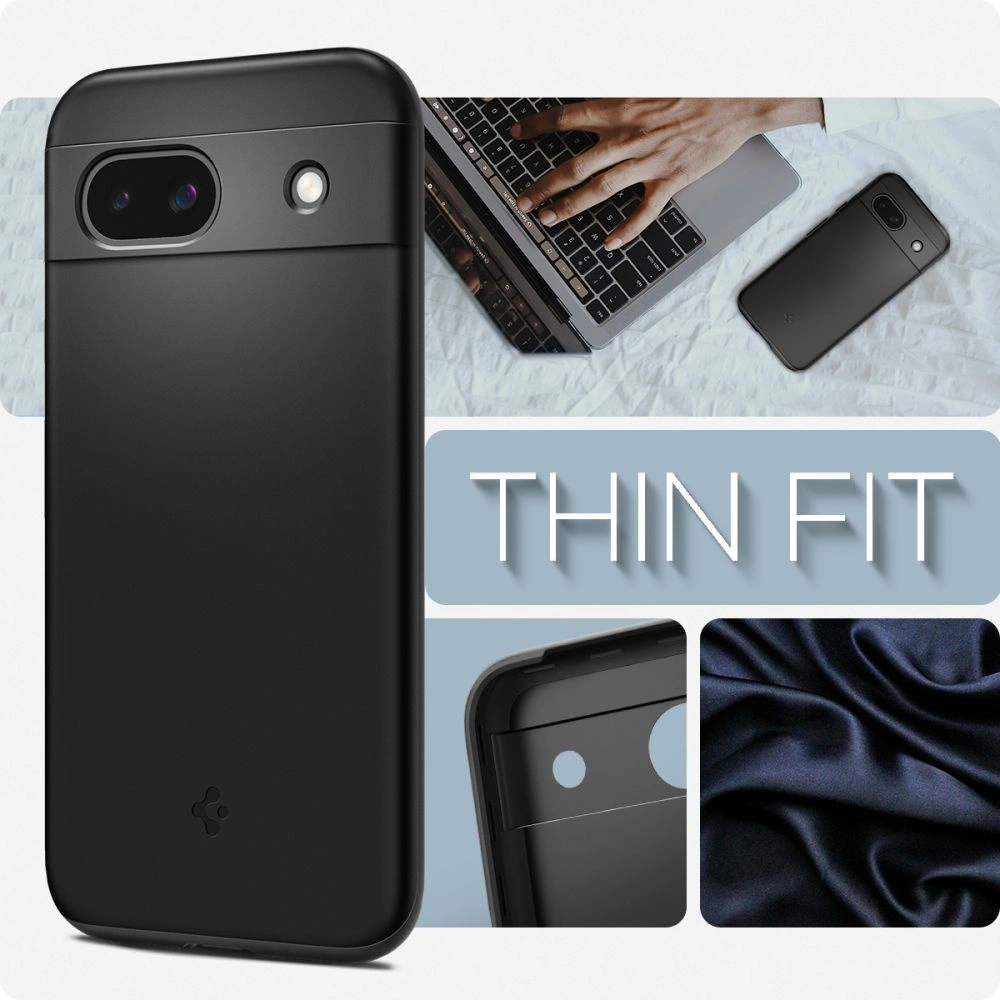 Google Pixel 8A Spigen Thin Fit Case Cover, Black | Telefona Vāciņš Maciņš Maks Apvalks Bampers