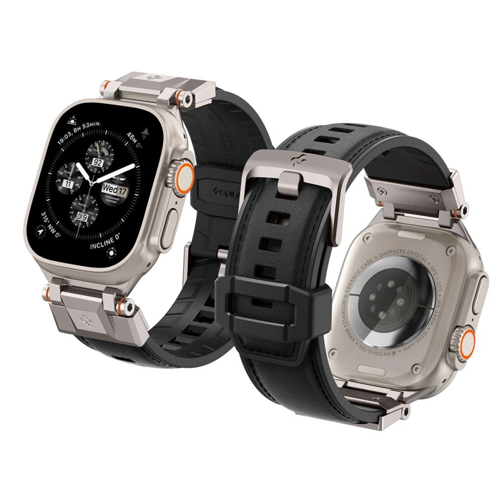 Spigen Durapro Armor PU siksniņa Apple Watch 4/5/6/7/7/8/9/SE/Ultra 1/2 (42 / 44 45 49 mm) - Melna | Strap for...