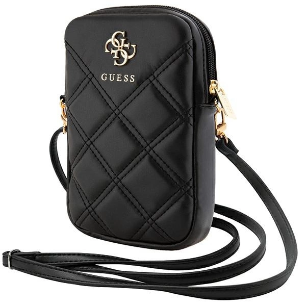 Guess Zip Quilted 4G Phone Bag, Black