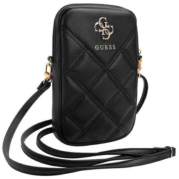 Сумка для телефона Guess Zip Quilted 4G, черная