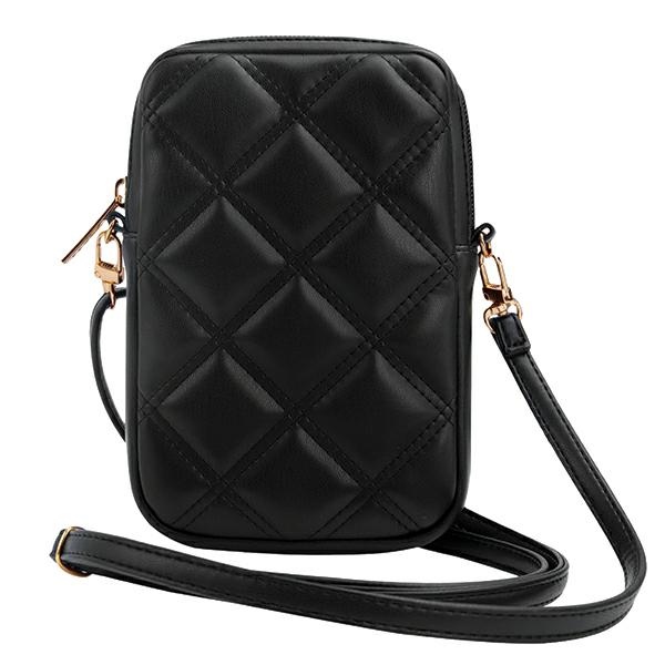 Сумка для телефона Guess Zip Quilted 4G, черная