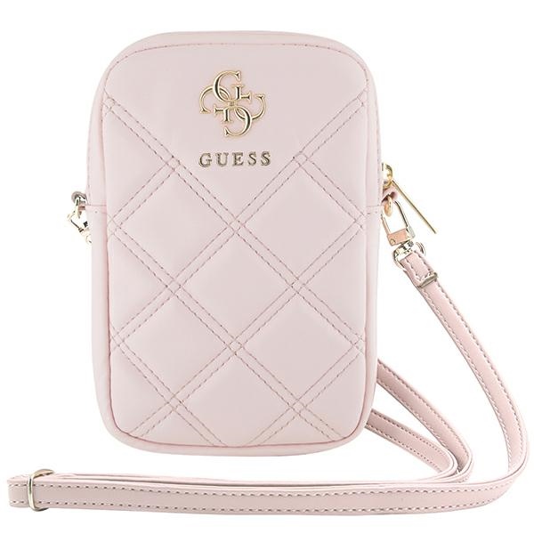 Guess Zip Quilted 4G Phone Bag, Pink