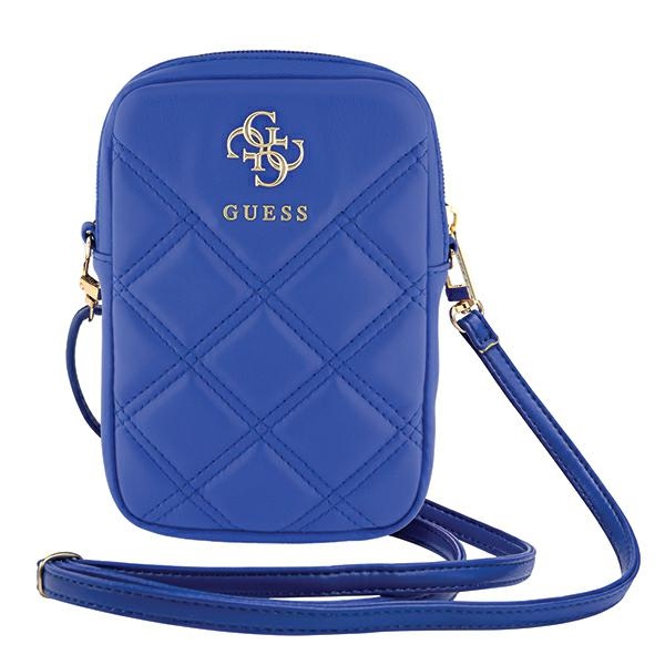 Guess Zip Quilted 4G pleca soma tālrunim, zila