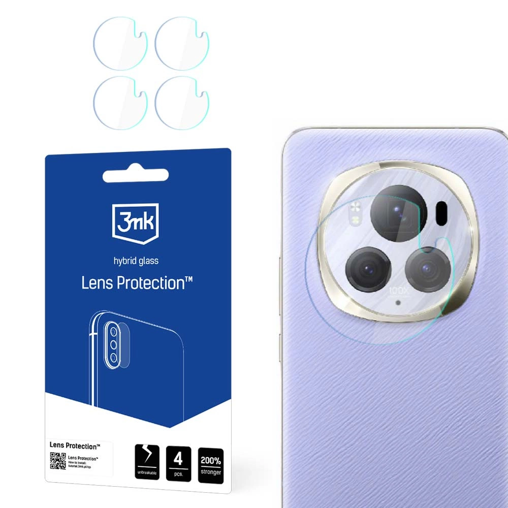 Honor Magic 6 3MK Lens Protection Back Camera Tempered Glass Protector, 4 pcs.