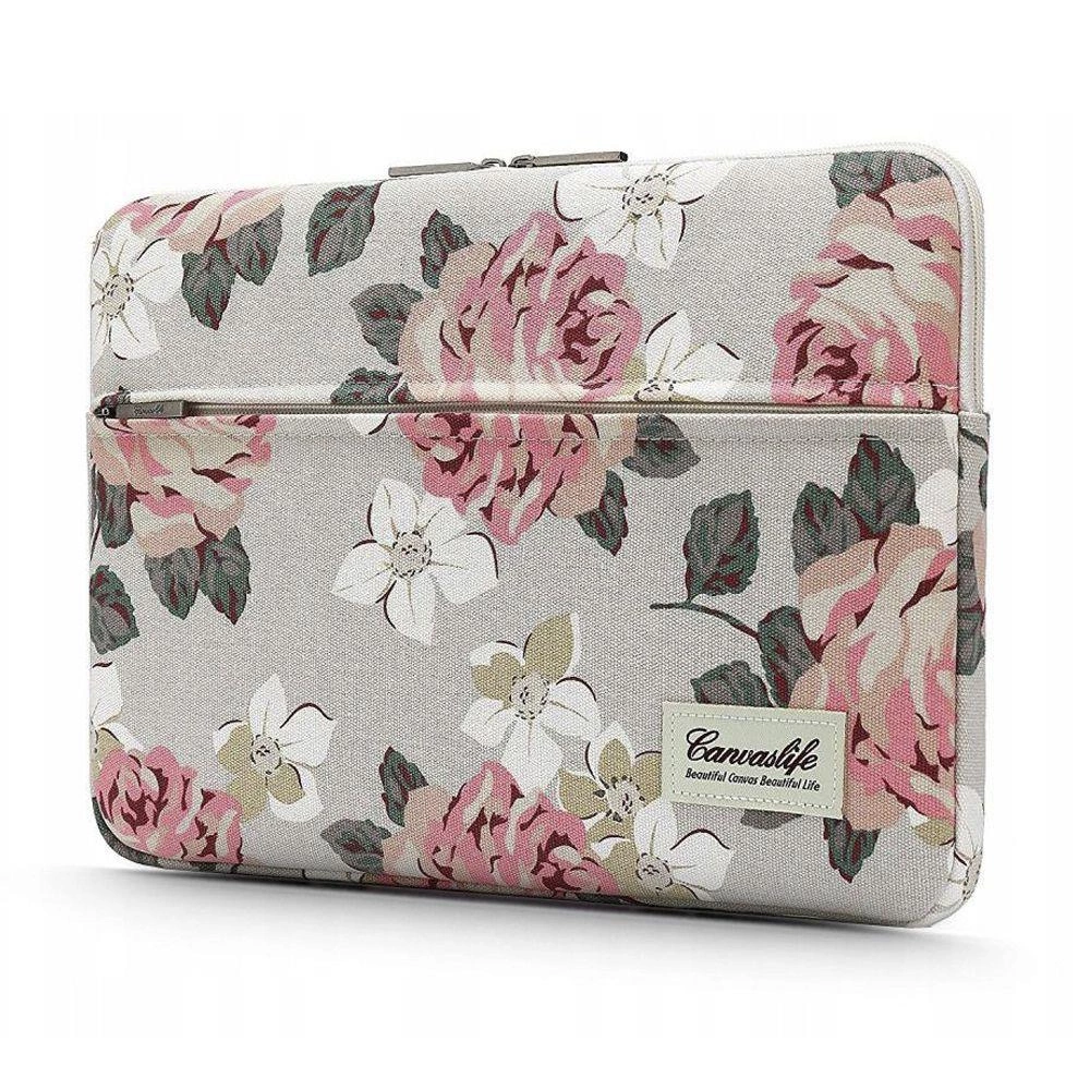Canvaslife pārvalks 13-14" klēpjdatoram - balts un rozā krāsā | Sleeve for a laptop white and pink