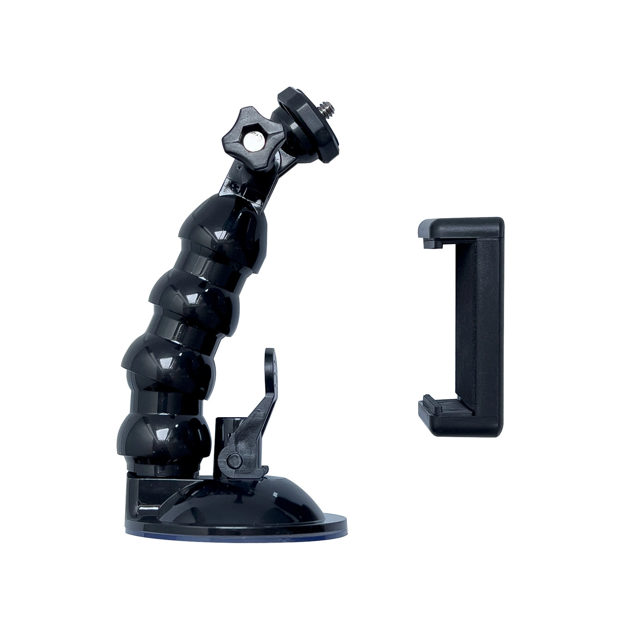 GoPro suction cup holder for GoPro, DJI, Insta360, SJCam, Eken sports cameras + smartphone adapter (GoPro car suction...