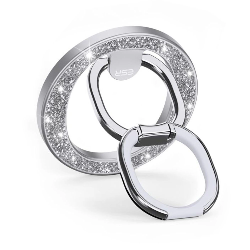 ESR Halolock MagSafe gredzenveida statīvs tālrunim - sudraba krāsā un ar spīdumiem | ring stand for the phone...