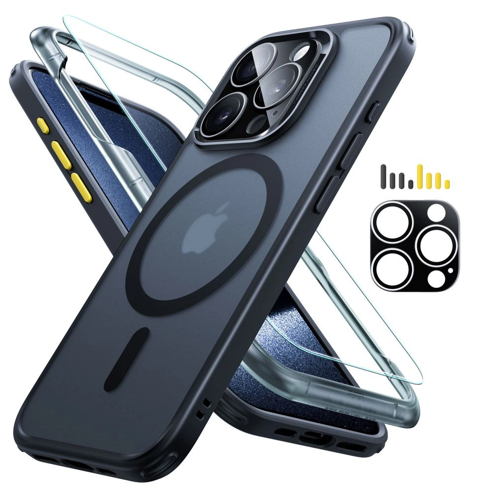 ESR Classic Pro Set Halolock MagSafe case + glass for display and camera for iPhone 15 Pro - black