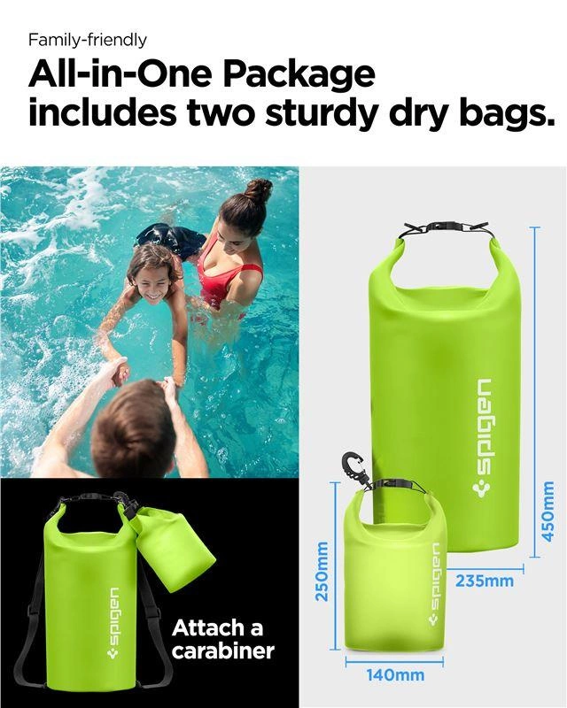 Spigen Aqua Shield A630 сумка водонепроницаемая 20 л + 2 - зеленый