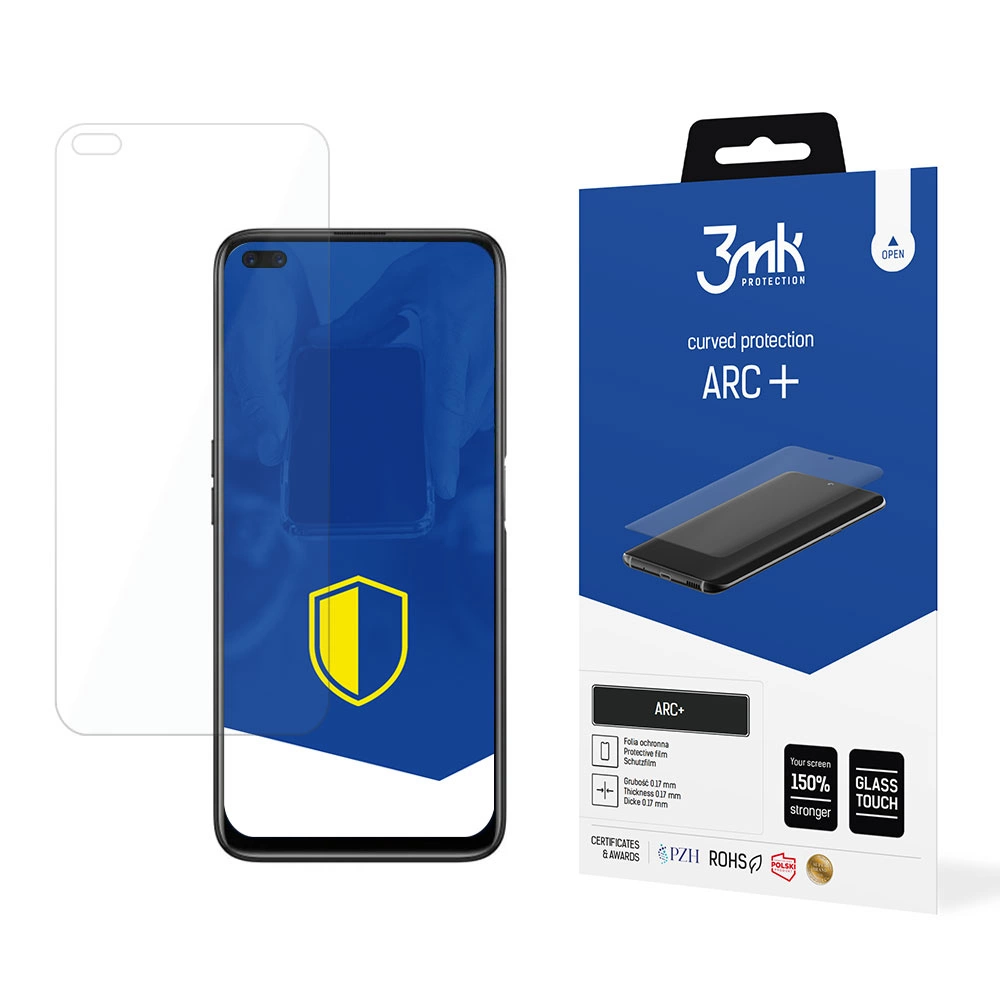 Realme 6 Pro Защитная Пленка на Экран | 3MK ARC+ Protective Film Rounded Fullscreen Protector