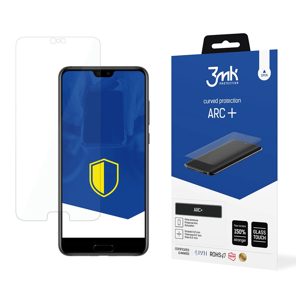 Huawei P20 Pro 2018 (CLT-L09, L29) Aizsargplēve uz Visu Ekrānu | 3MK ARC+ Protective Film Rounded Fullscreen Protector