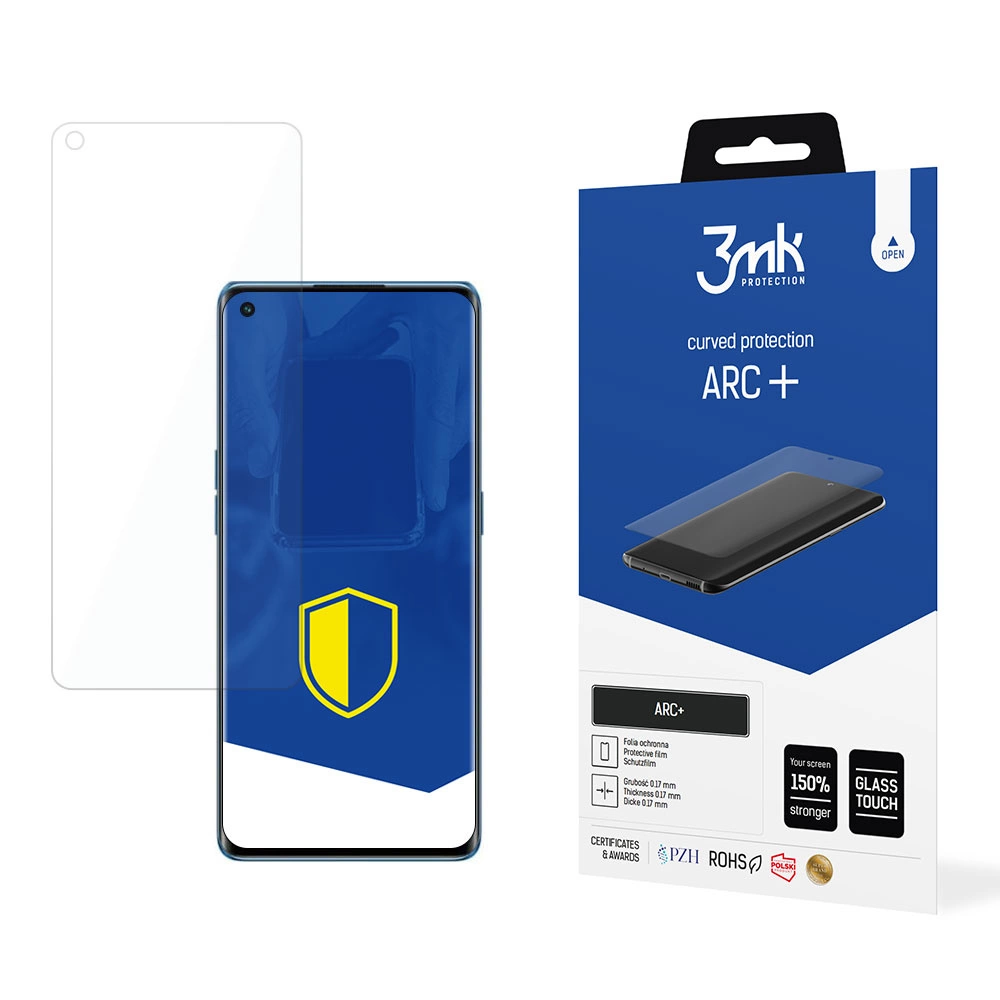 Oppo Reno 6 5G Защитная Пленка на Экран | 3MK ARC+ Protective Film Rounded Fullscreen Protector
