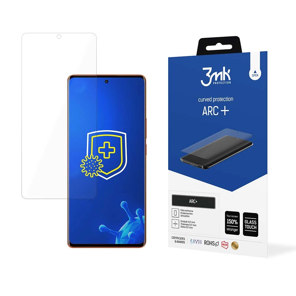 Vivo X80 Pro Aizsargplēve uz Visu Ekrānu | 3MK ARC+ Protective Film Rounded Fullscreen Protector