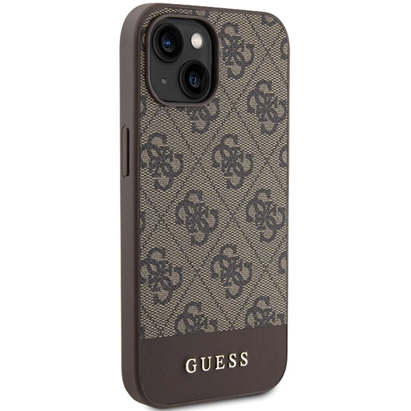 Чехол Guess 4G Stripe Collection для iPhone 15 / 14 13 - коричневый