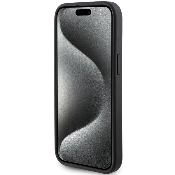 Guess 4G Triangle Metal Logo Case for iPhone 15/14/13 - Black