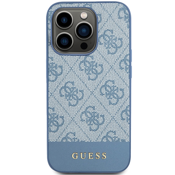 Guess iPhone 15 Pro Case 4G Stripe Collection, Blue
