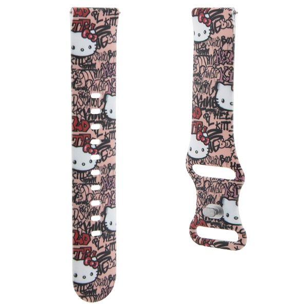 Hello Kitty Silicone Tags Graffiti universāla pulksteņa siksniņa 20mm, rozā