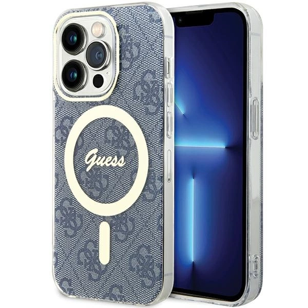 Guess IML 4G MagSafe futrālis iPhone 15 Pro - zils | case for blue