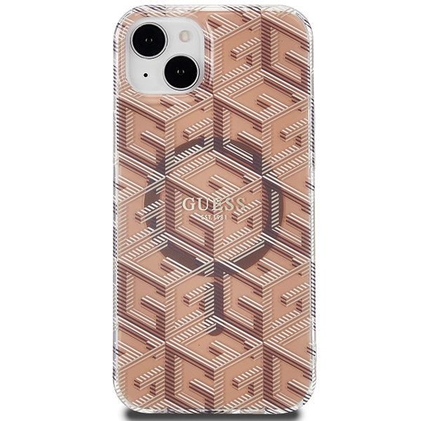Guess iPhone 15 Plus / 14 Plus vāciņš IML GCube MagSafe, brūns