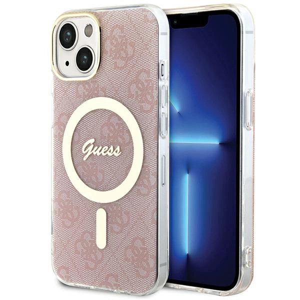 Guess IML 4G MagSafe futrālis iPhone 15 / 14 13 - rozā krāsā | case for pink