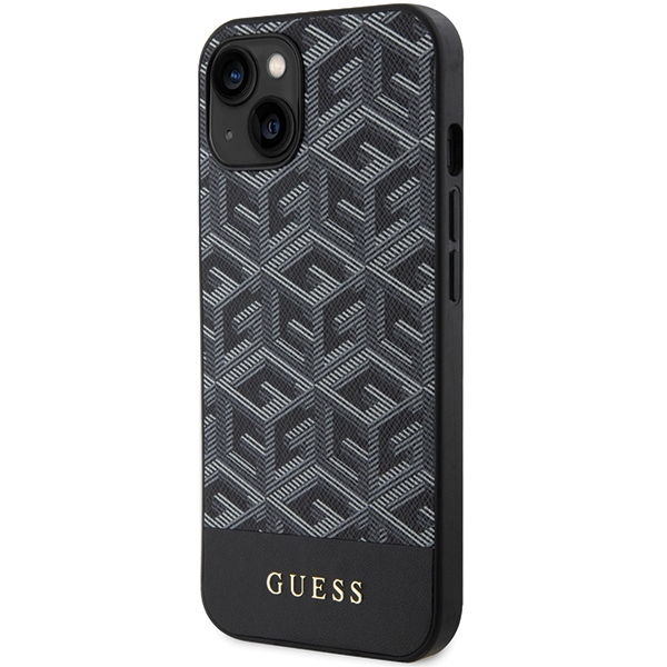 Guess iPhone 15 / 14 / 13 Case GCube Stripes MagSafe, Black
