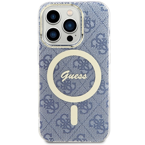 Чехол Guess для iPhone 15 Pro Max IML 4G MagSafe, синий