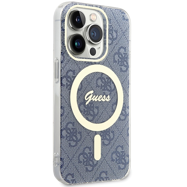 Чехол Guess для iPhone 15 Pro Max IML 4G MagSafe, синий