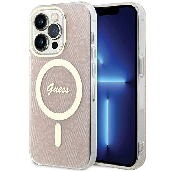 Guess IML 4G MagSafe futrālis iPhone 15 Pro Max - rozā krāsā | case for pink