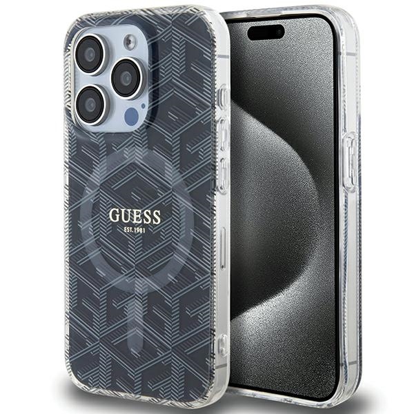 Guess iPhone 15 Pro Max Case IML GCube MagSafe, Black