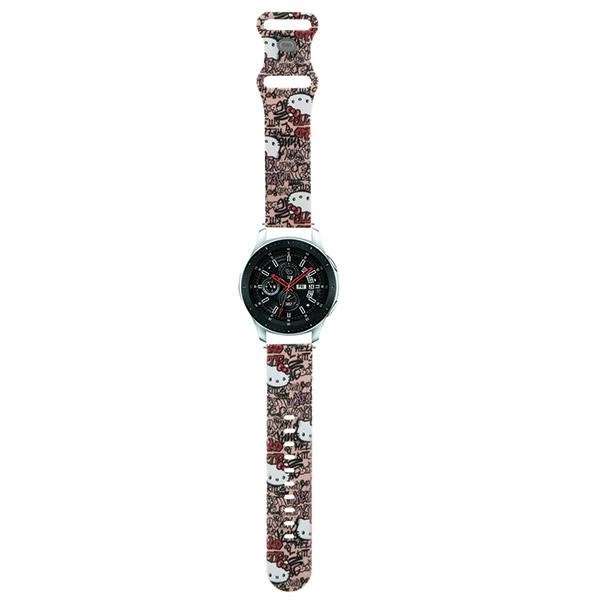 Hello Kitty universāla viedpulksteņa siksniņa Silicone Tags Graffiti 22mm, rozā