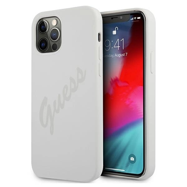 Guess GUHCP12MLSVSCR iPhone 12/12 Pro 6,1\" kremowy/cream cietais futrālis Script Vintage | hardcase