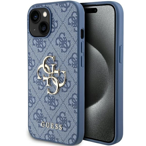 Guess 4G Lielais metāla logotips iPhone 15/14/13 - zils | Big Metal Logo case for blue