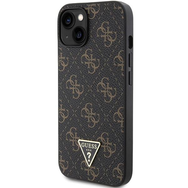 Guess 4G Triangle Metal Logo vāciņš iPhone 13 / 14 / 15, melns