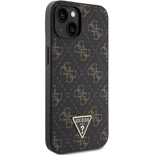 Guess 4G Triangle Metal Logo vāciņš iPhone 13 / 14 / 15, melns