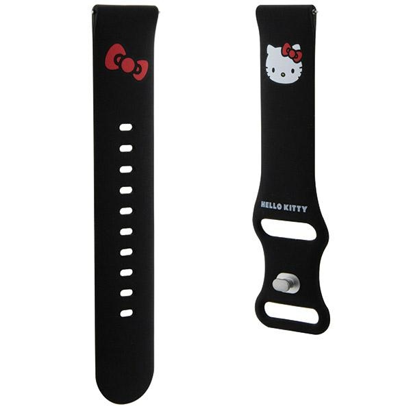 Hello Kitty Silicone Kitty Head Universal Smartwatch Strap 20mm, Black