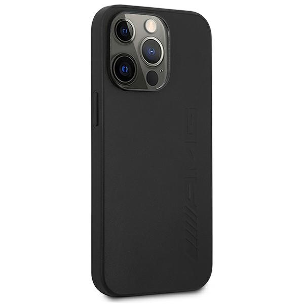 Mercedes iPhone 14 Pro vāciņš Leather Hot Stamped, melns