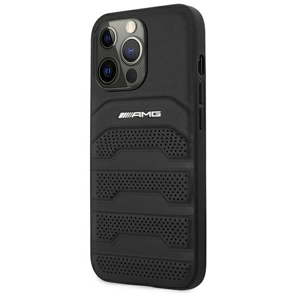 Чехол Mercedes для iPhone 14 Pro Max AMG Debossed Lines, черный