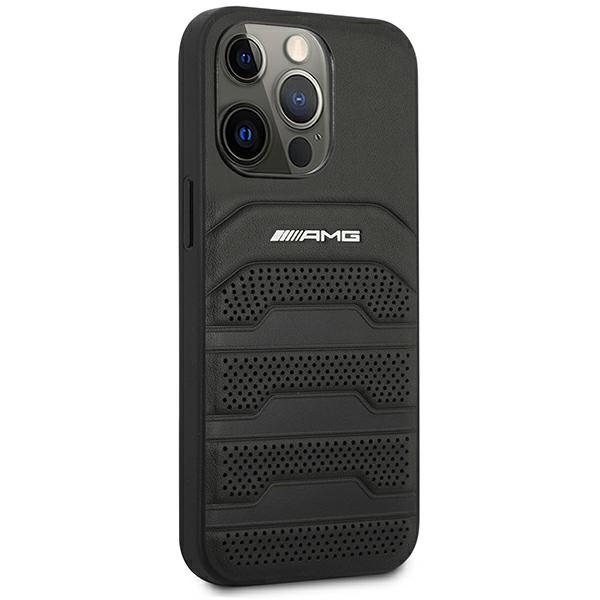 Чехол Mercedes для iPhone 14 Pro Max AMG Debossed Lines, черный