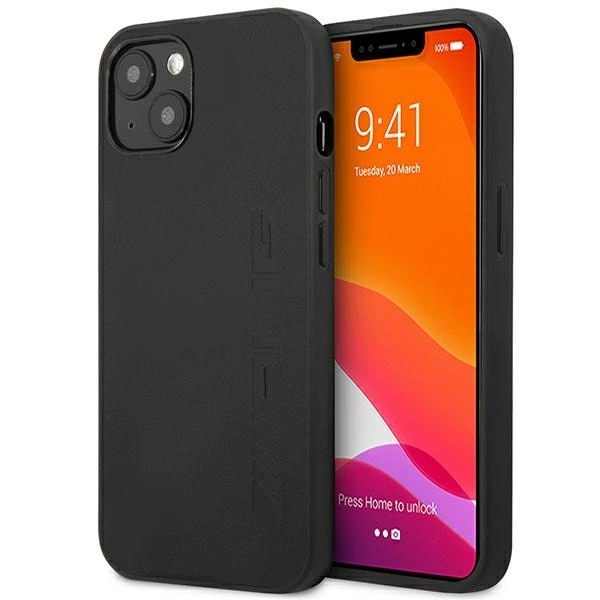 AMG AMHCP14MDOLBK iPhone 14 Plus 6,7" melns / cietais futrālis Āda ar karstu štancējumu | 6.7 "black...