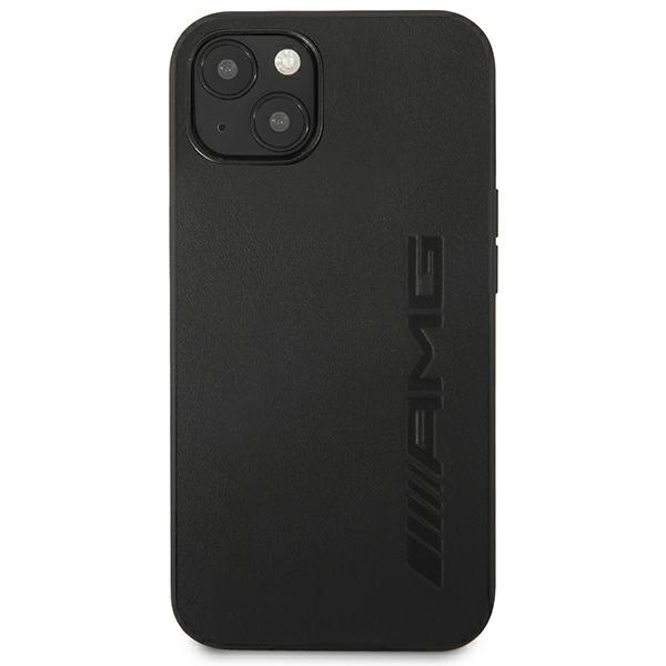 Mercedes iPhone 14 Plus Case Leather Hot Stamped, Black