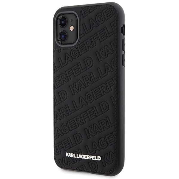 Karl Lagerfeld iPhone 11 / XR vāciņš Quilted K Pattern, melns
