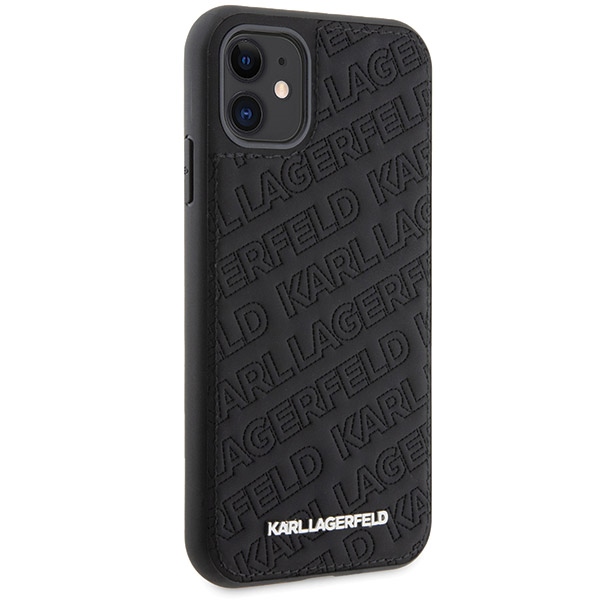 Karl Lagerfeld iPhone 11 / XR vāciņš Quilted K Pattern, melns