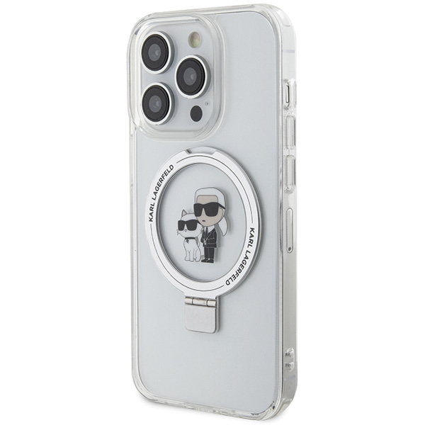 Karl Lagerfeld iPhone 13 / 13 Pro Case Ring Stand Karl&Choupette MagSafe, White