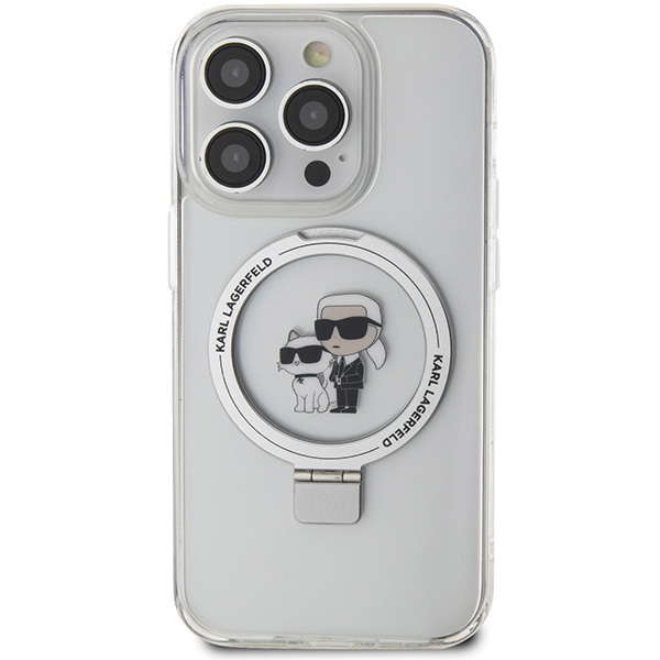 Karl Lagerfeld iPhone 13 / 13 Pro Case Ring Stand Karl&Choupette MagSafe, White