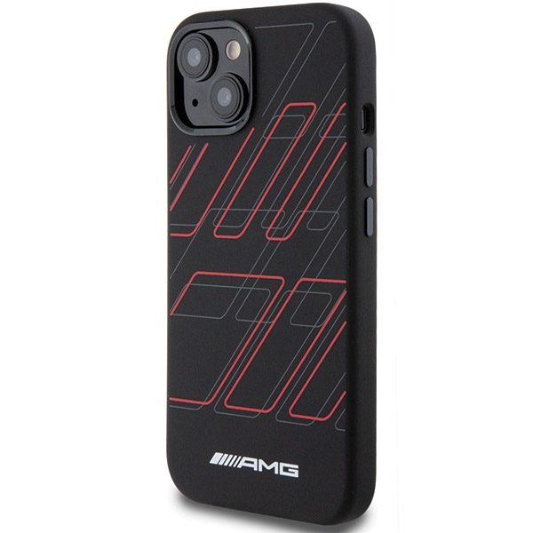 Mercedes AMG iPhone 15 Plus / 14 Plus Case Silicone Large Rhombuses MagSafe, Black