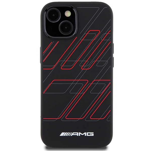 Mercedes AMG iPhone 15 Plus / 14 Plus Case Silicone Large Rhombuses MagSafe, Black