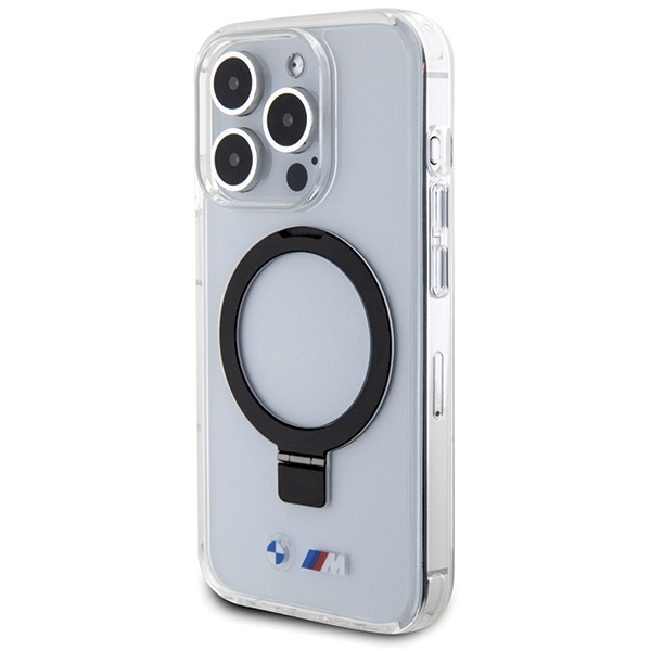 BMW iPhone 15 Pro Max vāciņš Ring Stand M Collection MagSafe, caurspīdīgs