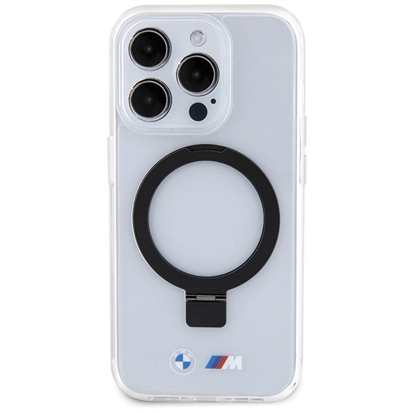 BMW iPhone 15 Pro Max vāciņš Ring Stand M Collection MagSafe, caurspīdīgs