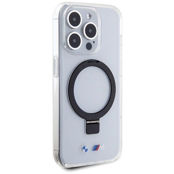 BMW iPhone 15 Pro Max vāciņš Ring Stand M Collection MagSafe, caurspīdīgs