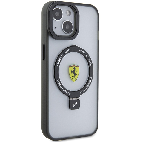Ferrari iPhone 15 Plus / 14 Plus vāciņš Ring Stand 2023 MagSafe, melns